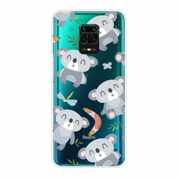 Xiaomi Redmi Note 9S / Redmi Note 9 Pro Cover Kleine Pandas Grau