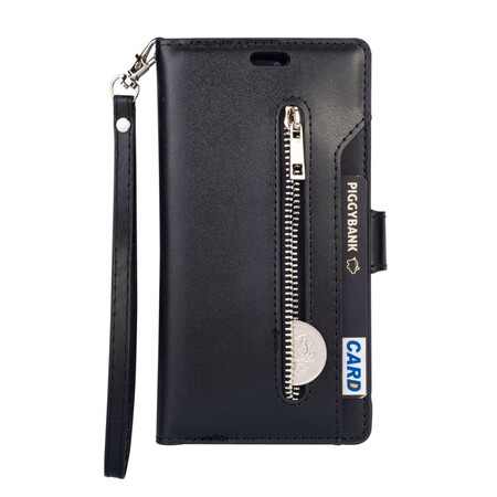 Huawei P40 Lite Tasche Geldbörse mit Lanyard