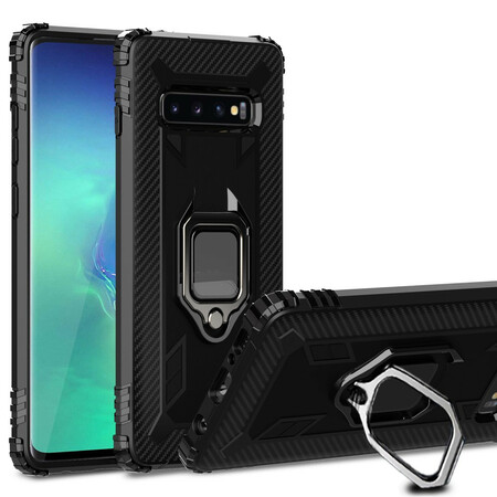 Samsung Galaxy S10 Plus Hülle Ring und Kohlefaser