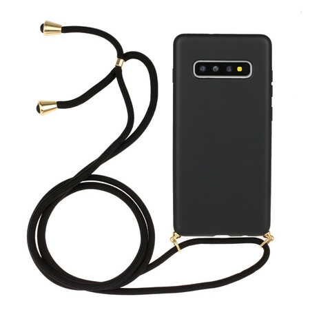 Samsung Galaxy S10 Plus Silikonhülle mit bunter Kordel