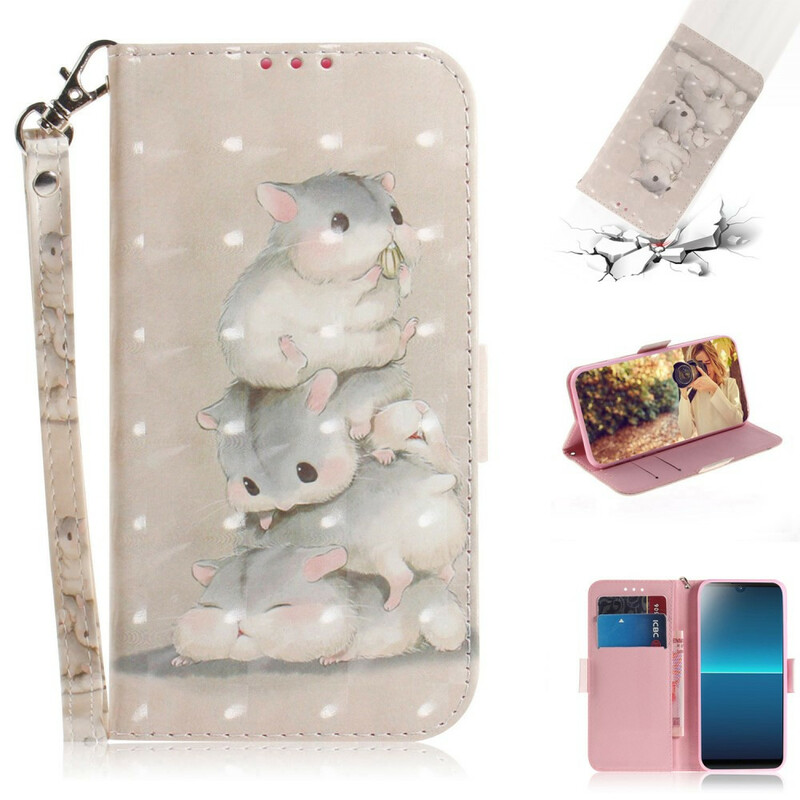 Sony Xperia L4 Tasche Hamster mit Riemen