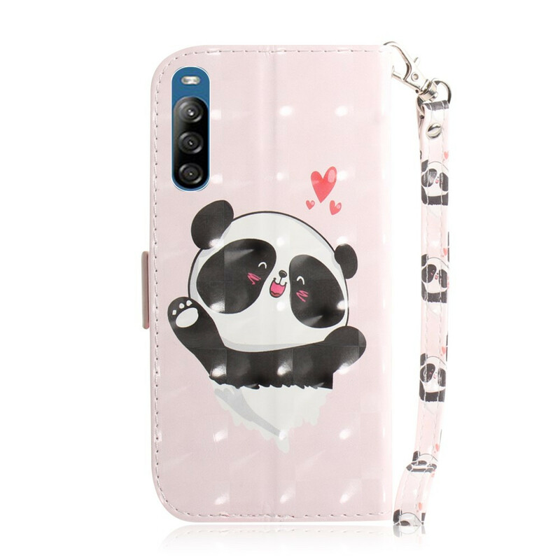 Sony Xperia L4 Panda Love Tasche mit Riemen