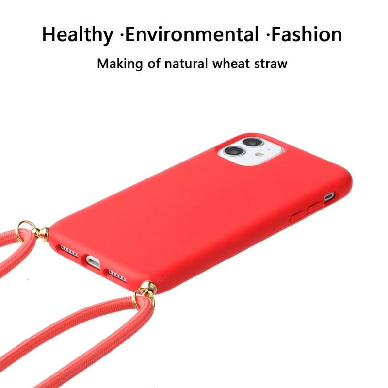 iPhone 11 Silikonhülle mit farbiger Kordel