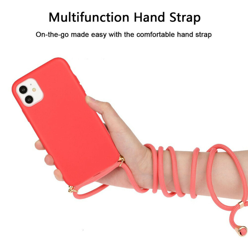 iPhone 11 Silikonhülle mit farbiger Kordel