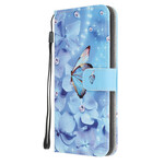Samsung Galaxy A41 Diamond Butterflies Strap Tasche
