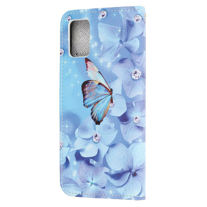 Samsung Galaxy A41 Diamond Butterflies Strap Hülle