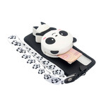 Samsung Galaxy A41 Panda 3D Cover mit Karabinerhaken-Lanyard