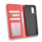 Flip Cover Samsung Galaxy A41 Vintage-Leder-Effekt Stilisiert