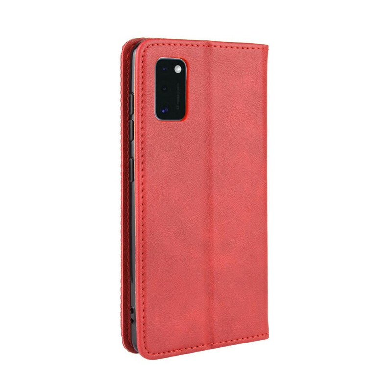 Flip Cover Samsung Galaxy A41 Vintage-Leder-Effekt Stilisiert