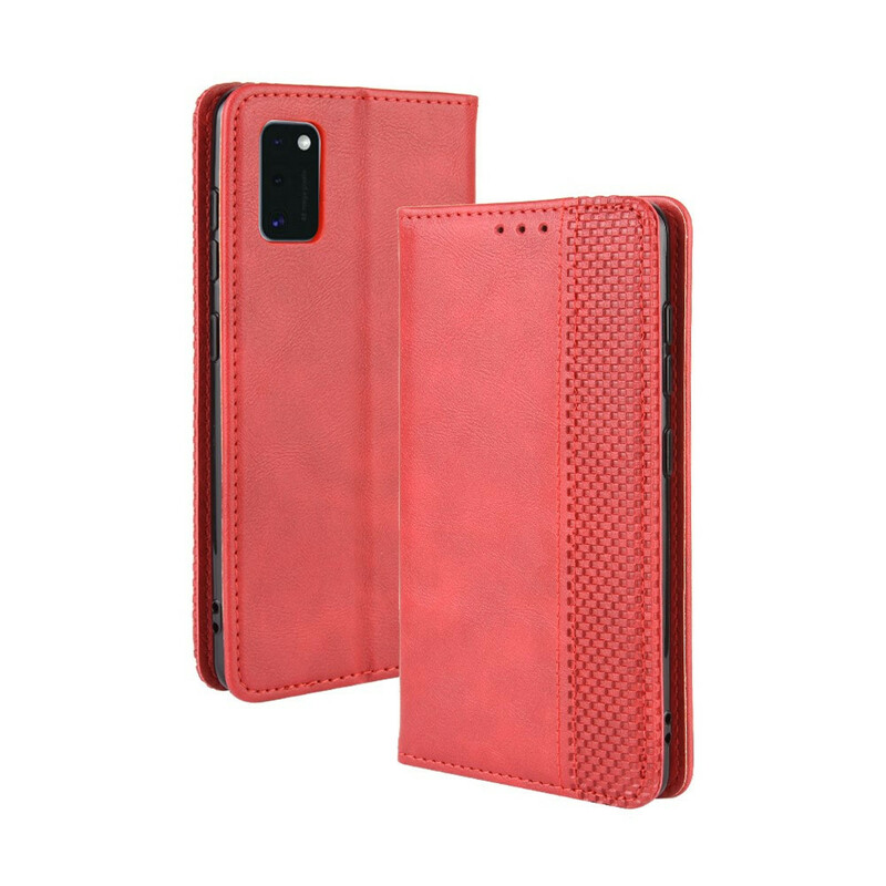 Flip Cover Samsung Galaxy A41 Vintage-Leder-Effekt Stilisiert