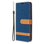 Samsung Galaxy A41 Stoff & Lederoptik Tasche mit Riemen