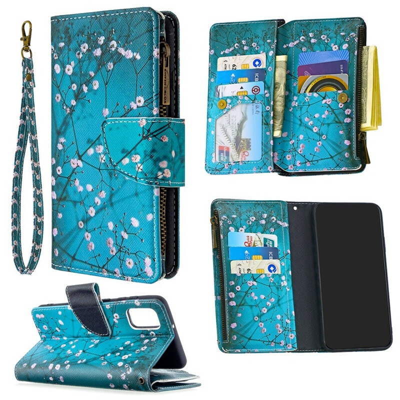 Samsung Galaxy A41 Tasche mit Reißverschluss Baum