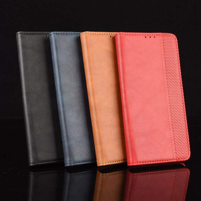 Flip Cover Xiaomi Mi 10 Lite Vintage-Leder-Effekt Stilisiert