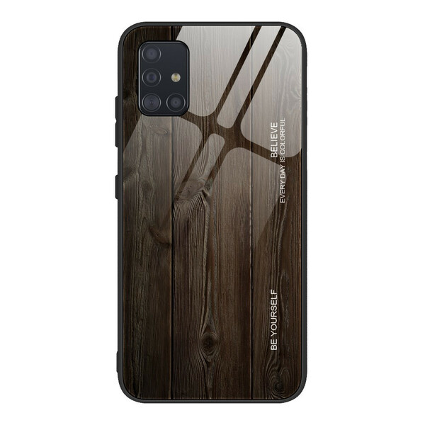 Samsung Galaxy A51 Hülle Panzerglas Holz Design