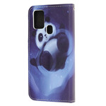 Samsung Galaxy A21s Panda Space Tasche mit Riemen