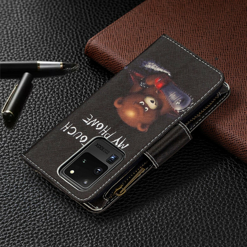 Samsung Galaxy S20 Ultra Tasche mit Reißverschluss Bär