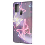 Hülle Samsung Galaxy A21s Neon Schmetterlinge