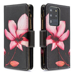 Samsung Galaxy S20 Ultra Tasche mit Reißverschluss Blume