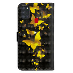 Samsung Galaxy A21s Hülle Gelbe Schmetterlinge
