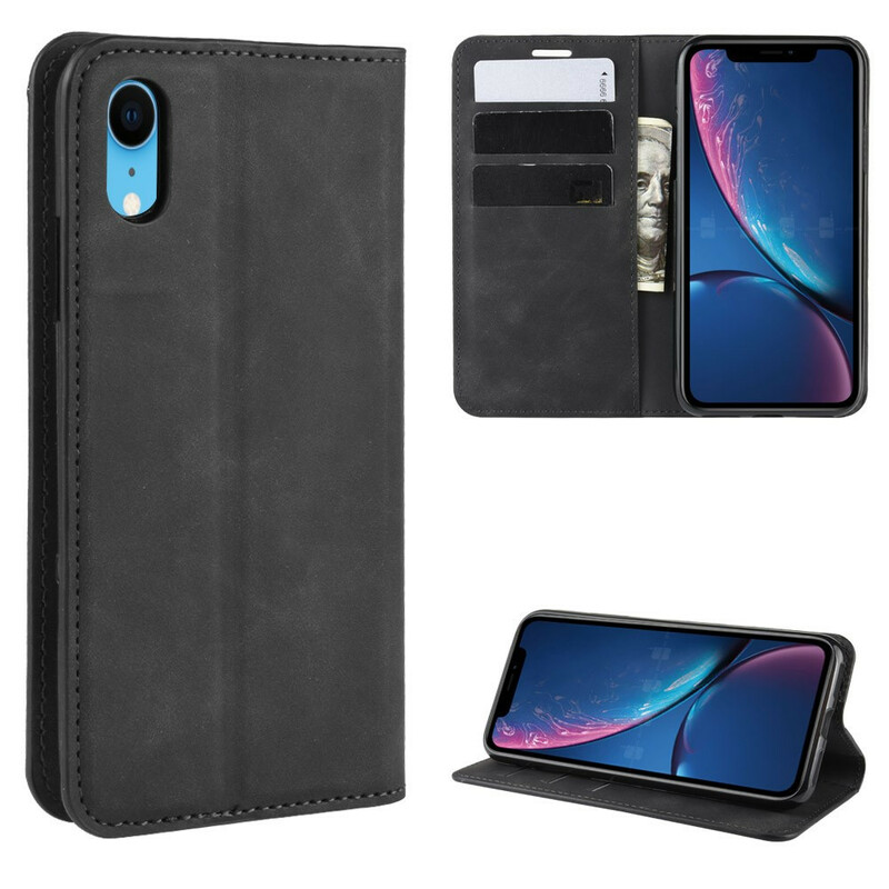 Flip Cover iPhone XR Weiche Lederoptik