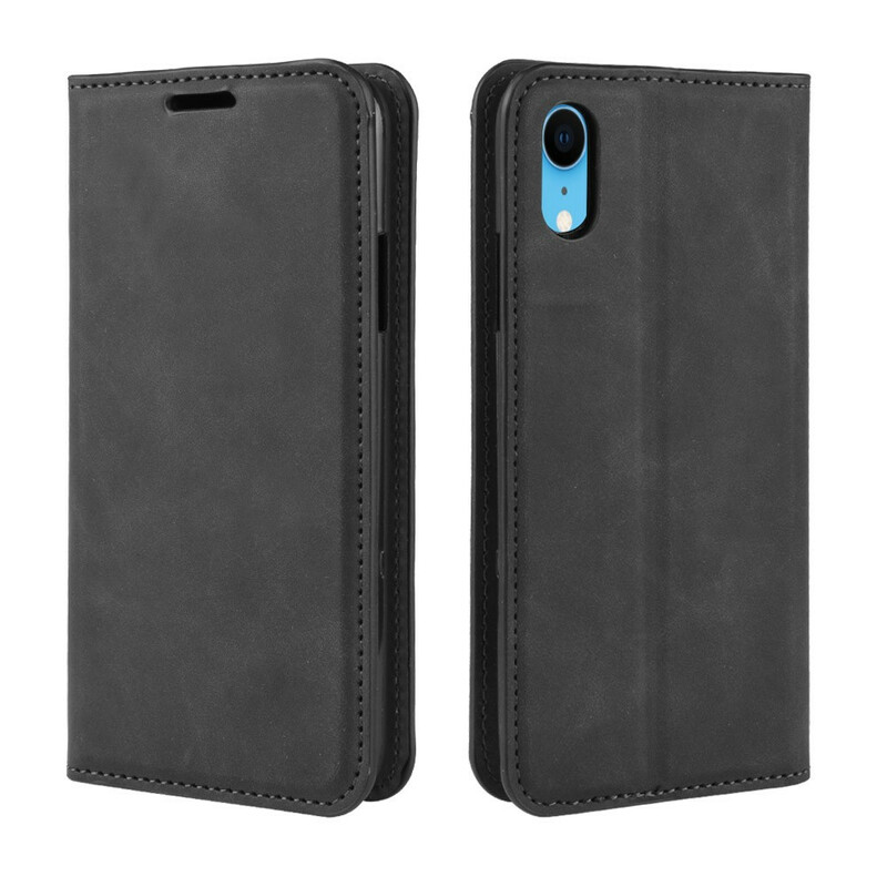 Flip Cover iPhone XR Weiche Lederoptik