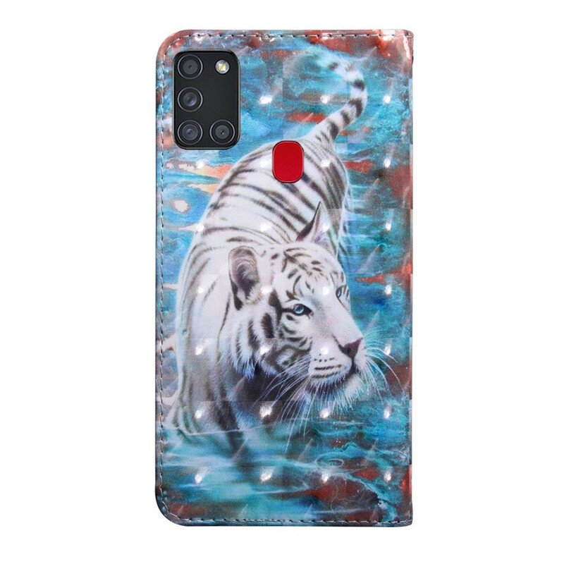 Hülle Samsung Galaxy A21s Tiger im Wasser