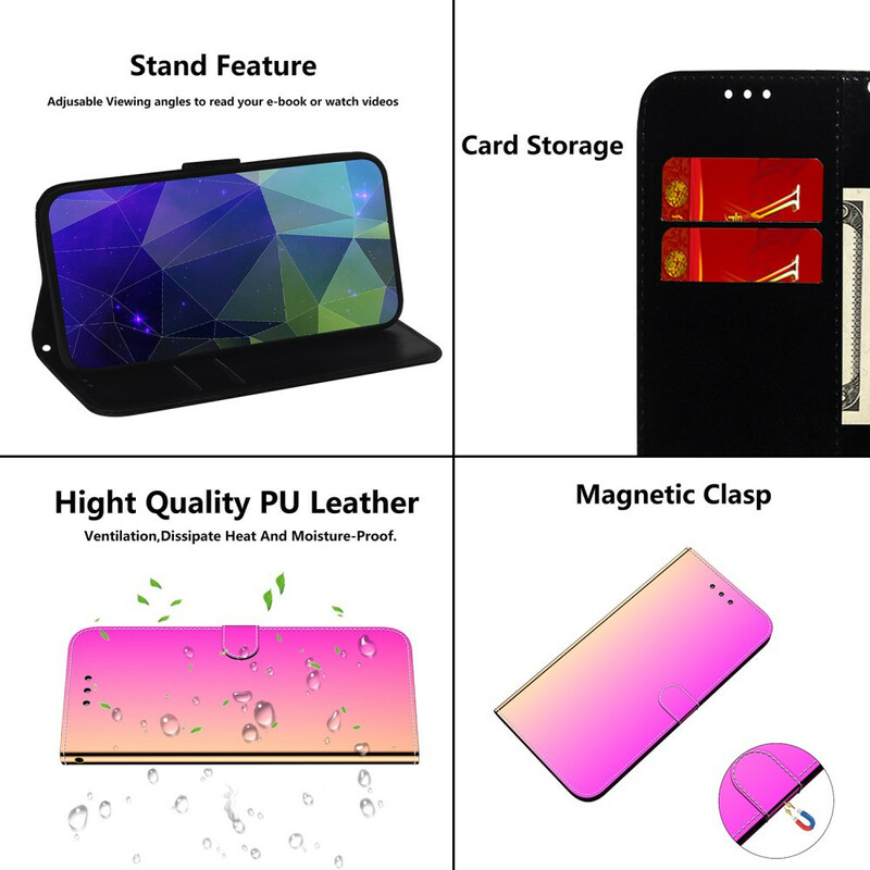 iPhone XR Hülle Kunstleder Cover Gespiegelt