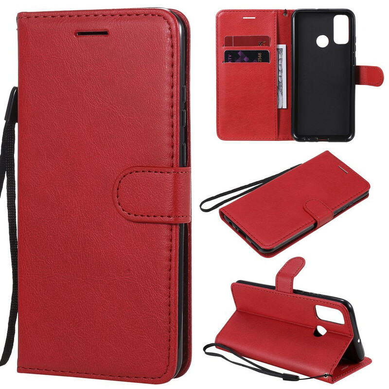 Huawei P Smart 2020 Leder-Effekt Tasche mit Riemen