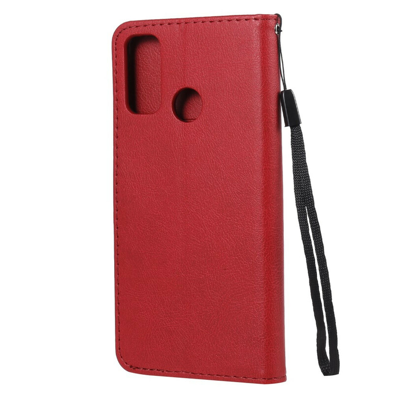 Huawei P Smart 2020 Leder-Effekt Tasche mit Riemen