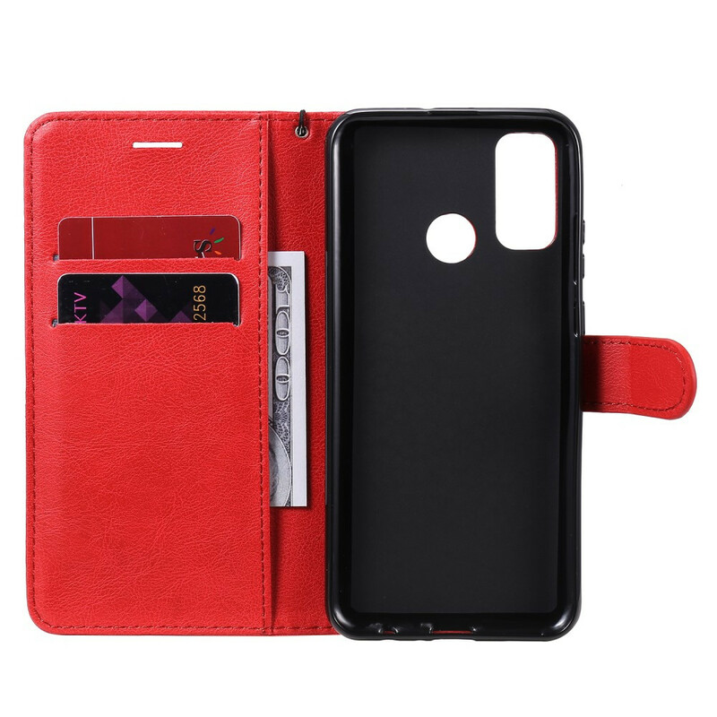 Huawei P Smart 2020 Leder-Effekt Tasche mit Riemen