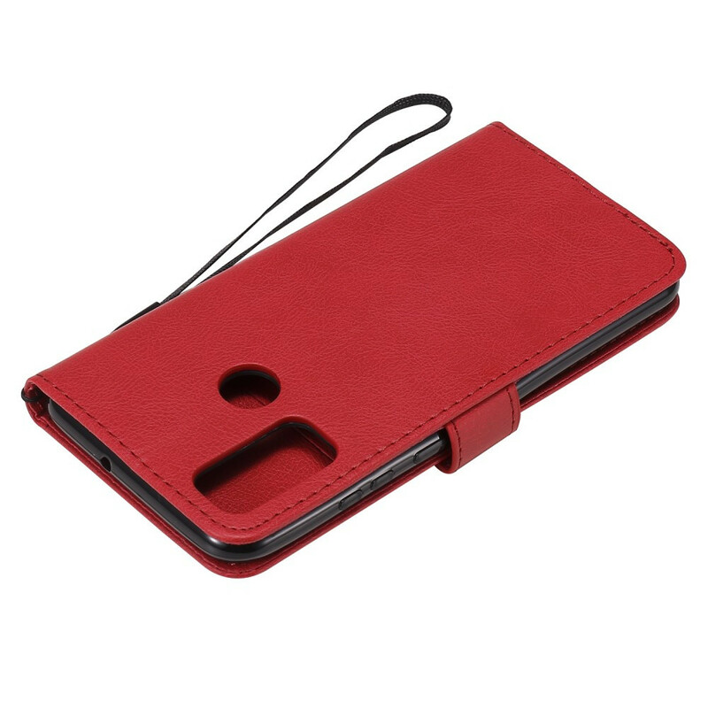 Huawei P Smart 2020 Leder-Effekt Tasche mit Riemen
