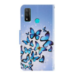 Huawei P Smart 2020 Variationen Schmetterlinge mit Riemen Hülle
