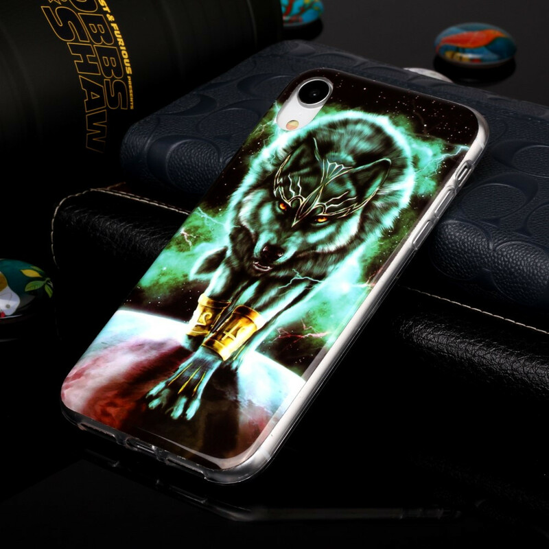 iPhone XR Cover Wolf-Serie Fluoreszierend