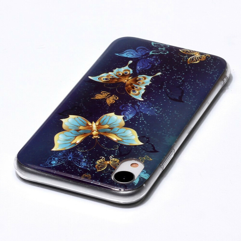 iPhone XR Cover Serie Schmetterlinge Fluoreszierend