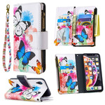 iPhone XR Hülle Tasche mit Reißverschluss Schmetterlinge