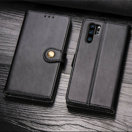 Huawei P30 Pro Hülle aus Kunstleder mit Vintage-Verschluss