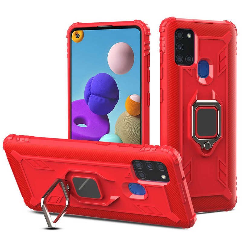 Samsung Galaxy A21s Ring und Kohlefaser Cover Samsung Galaxy A21s Ring und Kohlefaser Cover