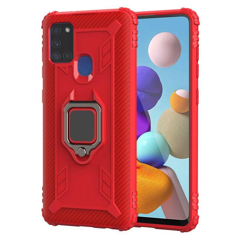 Samsung Galaxy A21s Ring und Kohlefaser Cover Samsung Galaxy A21s Ring und Kohlefaser Cover