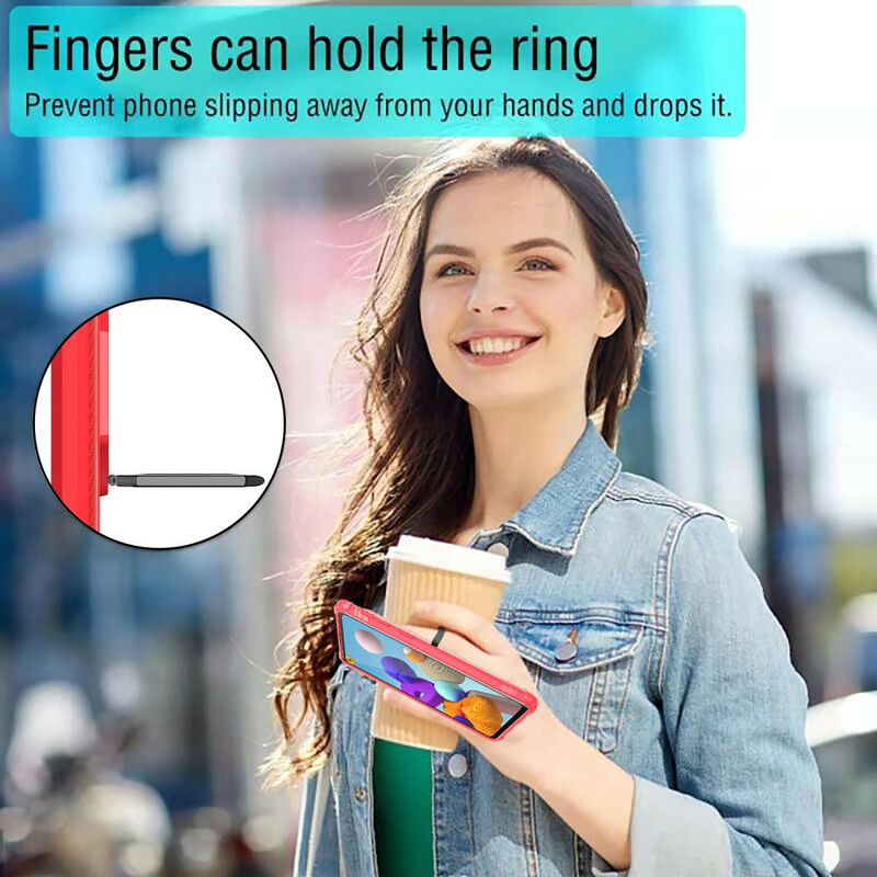 Samsung Galaxy A21s Ring und Kohlefaser Cover Samsung Galaxy A21s Ring und Kohlefaser Cover