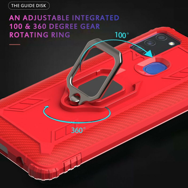 Samsung Galaxy A21s Ring und Kohlefaser Cover Samsung Galaxy A21s Ring und Kohlefaser Cover