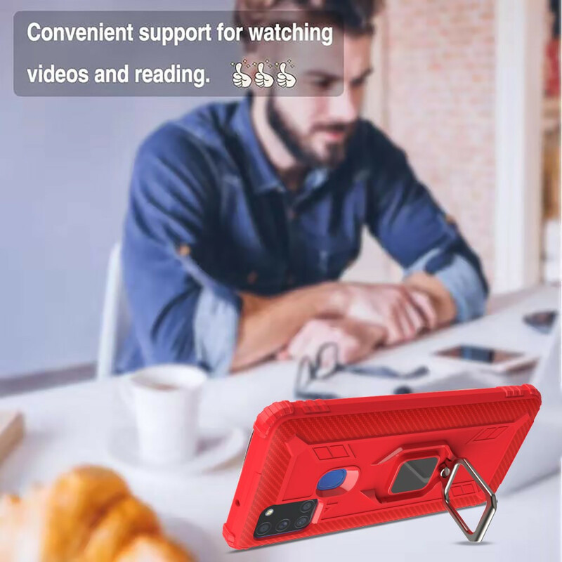 Samsung Galaxy A21s Ring und Kohlefaser Cover Samsung Galaxy A21s Ring und Kohlefaser Cover
