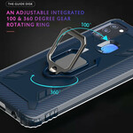 Samsung Galaxy A21s Ring und Kohlefaser Cover
