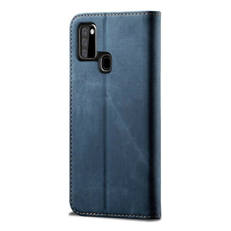 Flip Cover Samsung Galaxy A21s Stoff Jeans