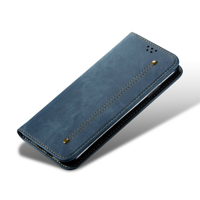 Flip Cover Samsung Galaxy A21s Stoff Jeans