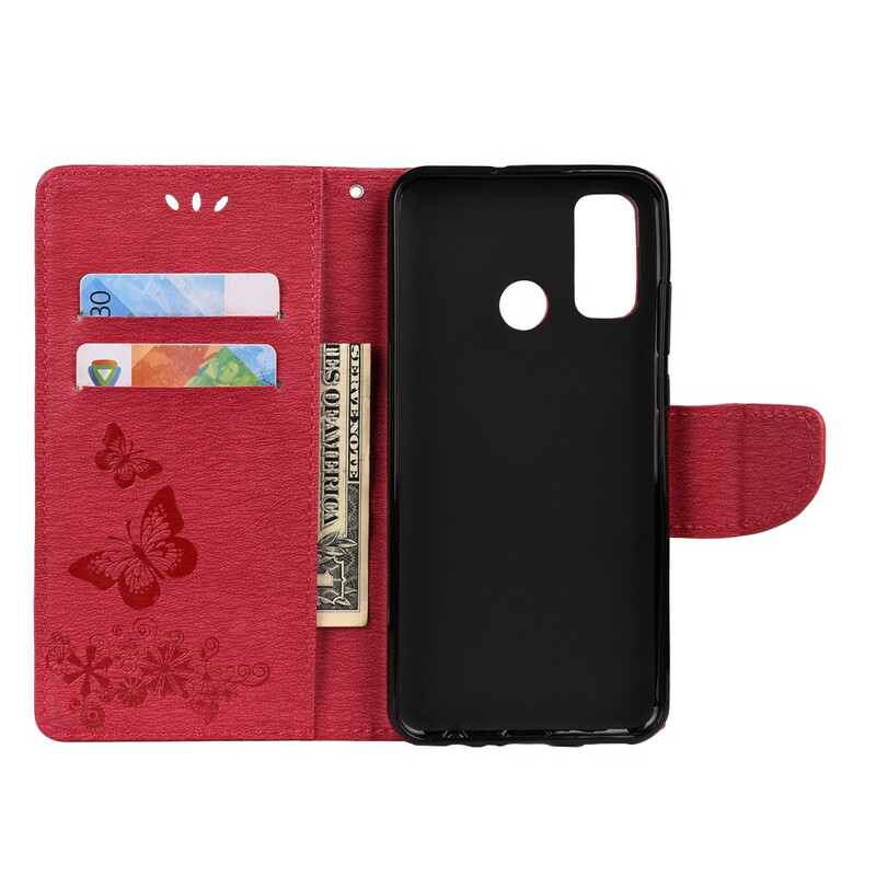 Huawei P smart 2020 Splendid Schmetterlinge mit Riemen Hülle Huawei P smart 2020 Splendid Schmetterlinge mit Riemen Hülle
