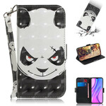 Xiaomi Redmi 9 Angry Panda Tasche mit Riemen