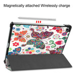 Smart Case Samsung Galaxy Tab S6 Lite Retro Schmetterlinge und Blumen