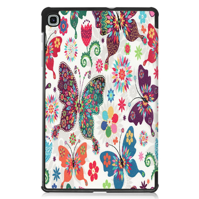 Smart Case Samsung Galaxy Tab S6 Lite Retro Schmetterlinge und Blumen