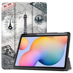 Smart Case Samsung Galaxy Tab S6 Lite Stifthalter Eiffelturm Retro
