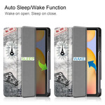 Smart Case Samsung Galaxy Tab S6 Lite Stifthalter Eiffelturm Retro